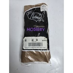 Vtg. Nationals Hosiery 865 Brown Beige Sheer Non-Run Knee High One Size 6 Pair